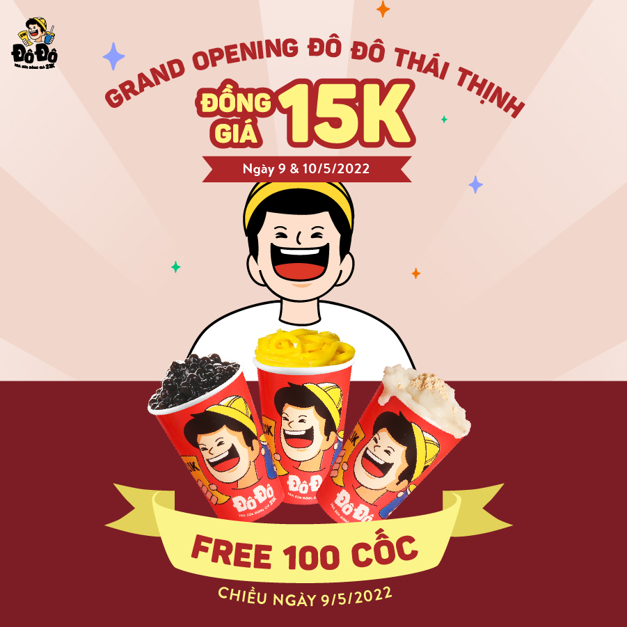 Đô Đô tặng 100 cốc trà sữa ngày khai trương cơ sở Thái Thịnh