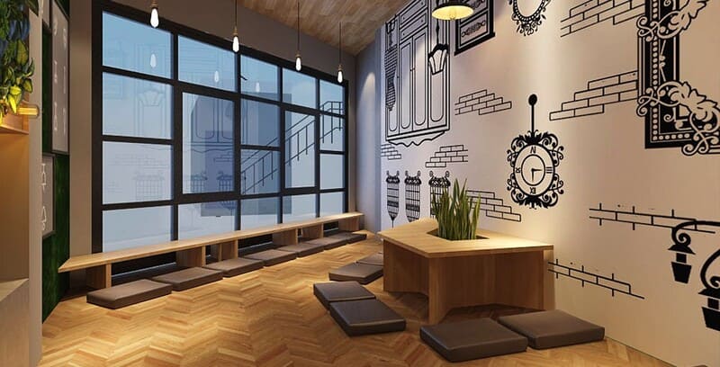 8 cách trang trí quán trà sữa ngồi bệt ấn tượng, thu hút khách