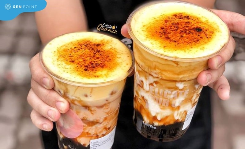4 cách làm trà sữa kem trứng nướng thơm ngon, uống siêu thích